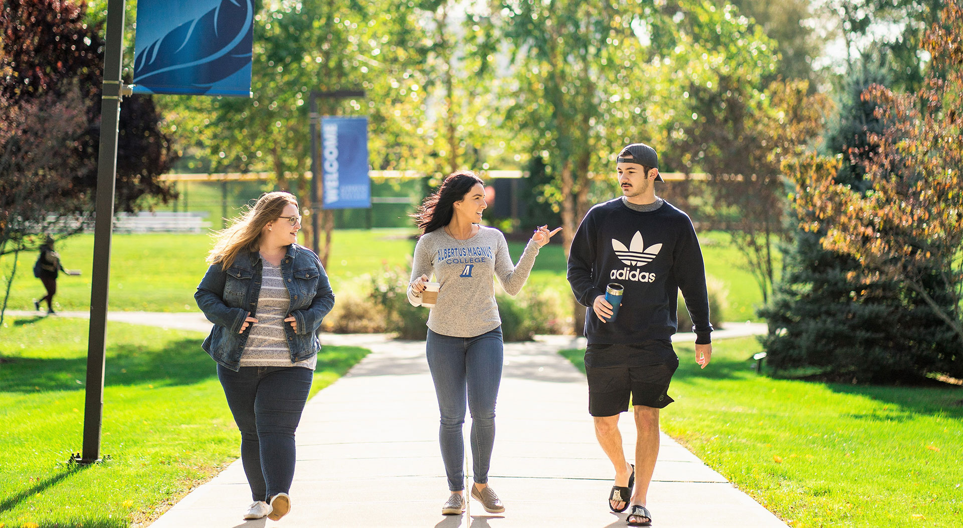 Students walking on campus